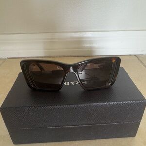 Prada Brown Rectangular Sunglasses Sleek Design